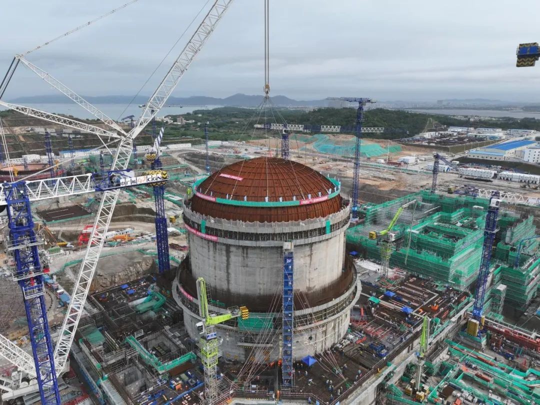 广东陆丰核电5号机组安全壳穹顶吊装全过程